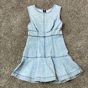 Free People denim Alex fit and flare mini dress Size 4